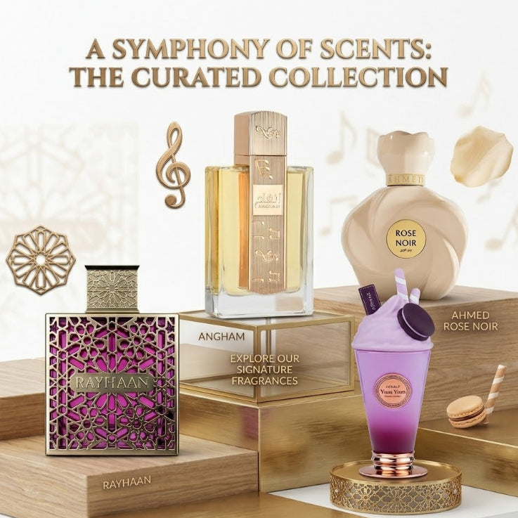 The Ultimate Women Perfumes Combo Pack Of 4 - (Rayhaan Kiss , Armaf Yum Yum , Lattafa Angham , Ahmed Rose Noir)