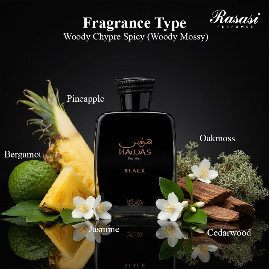 Rasasi Hawas Black Eau De Parfum For Unisex