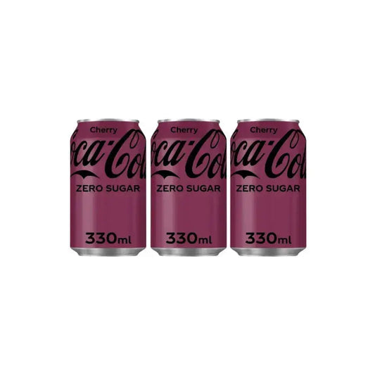 Coca Cola Cherry Zero Sugar Ð 330ml Cans (Pack of 3, Imported)