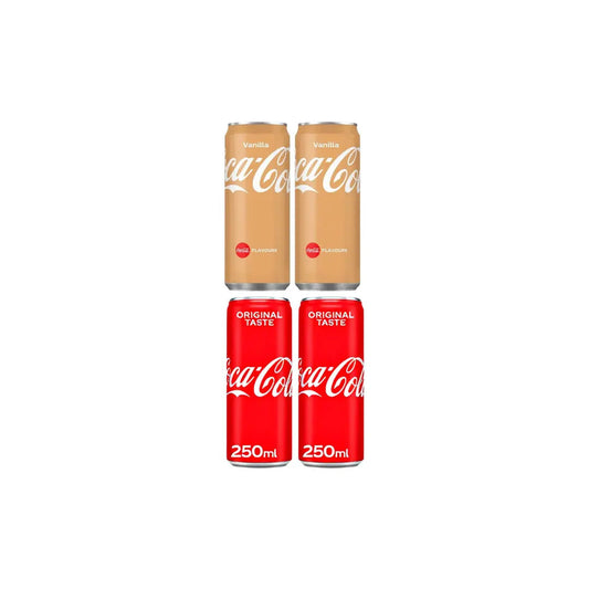 Coca-Cola Original 250ML (Imported) [Pack of 2] + Coca-Cola Vanilla Drink 320ML (Imported) [Pack of 2] - Combo