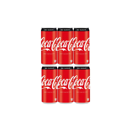 Coca-Cola Zero Sugar Soft Drink 330ml (Imported) - Pack of 6