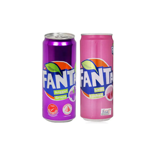 Fanta Grape Flavoured Drink, 320ml + Fanta Laici Lychee Drink imported 330ml (Combo Pack)