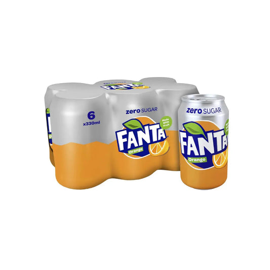 Fanta Zero Sugar Drink Imported 330ml (Pack of 6)