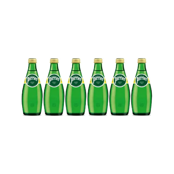 Perrier Carbonated Water Glass Bottle 330ml (Pack of 6) Ð Premium Sparkling Water