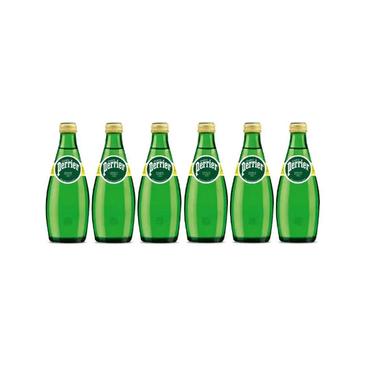 Perrier Carbonated Water Glass Bottle 330ml (Pack of 6) Ð Premium Sparkling Water